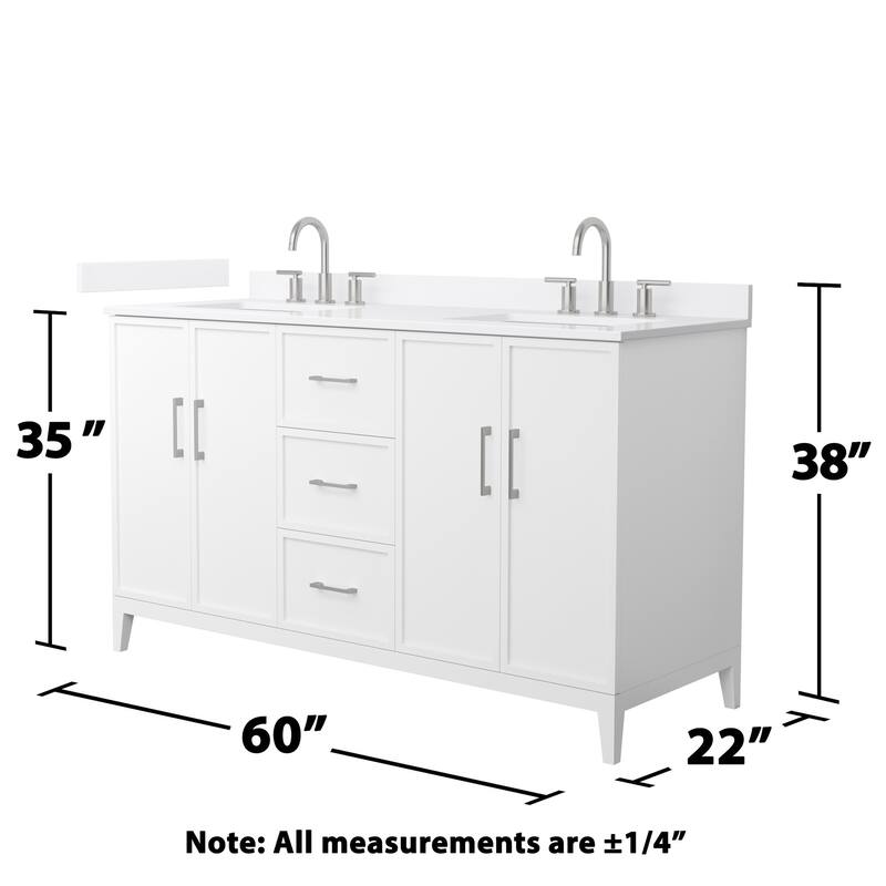 Wyndham Collection WCH717160D-QTZ-US3MXX Elan 60" Free Standing Double