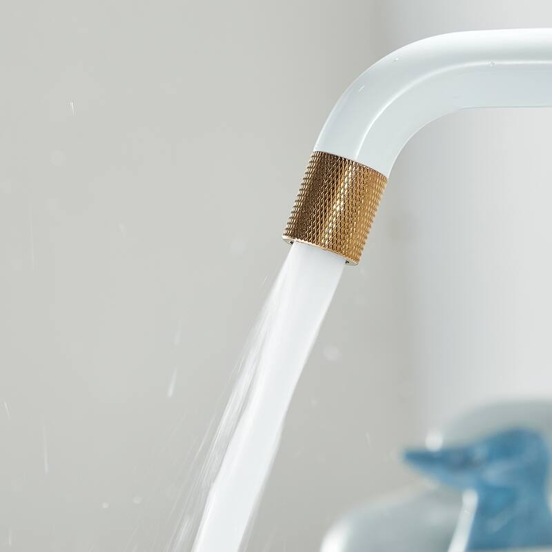 Modern Single Handle Brass Bathroom Sink Faucet with 1 Hole, Adjustable Water Flow and Temperature, Anti Fingerprint