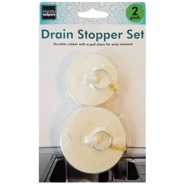 Shop 2pc Durable Rubber Sink Drain Stopper Plug Set With Pull Chain For Bathtub Kitchen And Bathroom On Sale Overstock 30592229