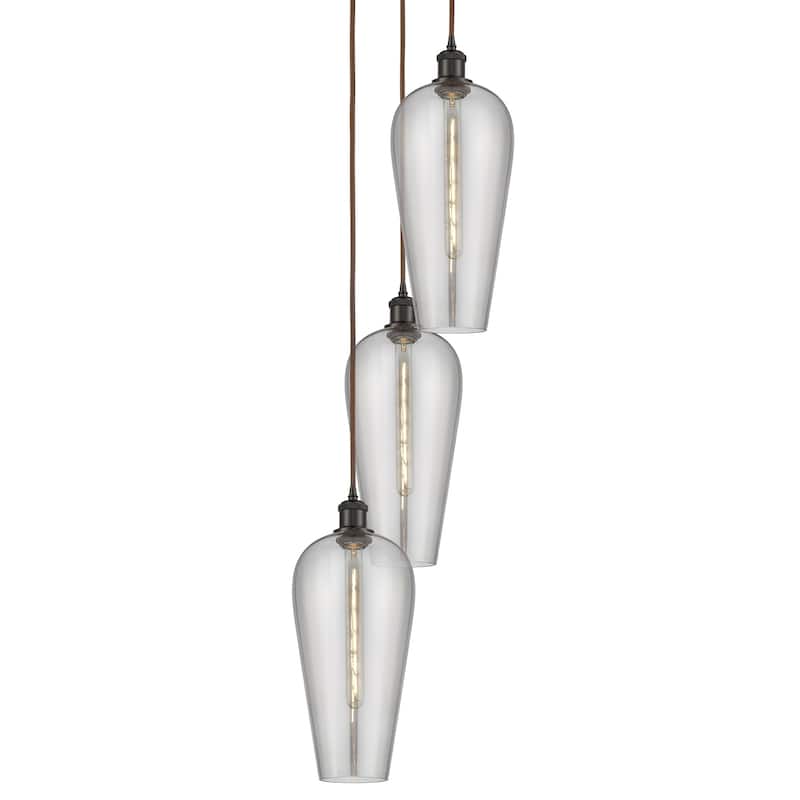 Innovations Lighting 113B-3P-58-15 Chelsea Pendant Chelsea 3 Light 15" - Oil Rubbed Bronze / Light Smoke