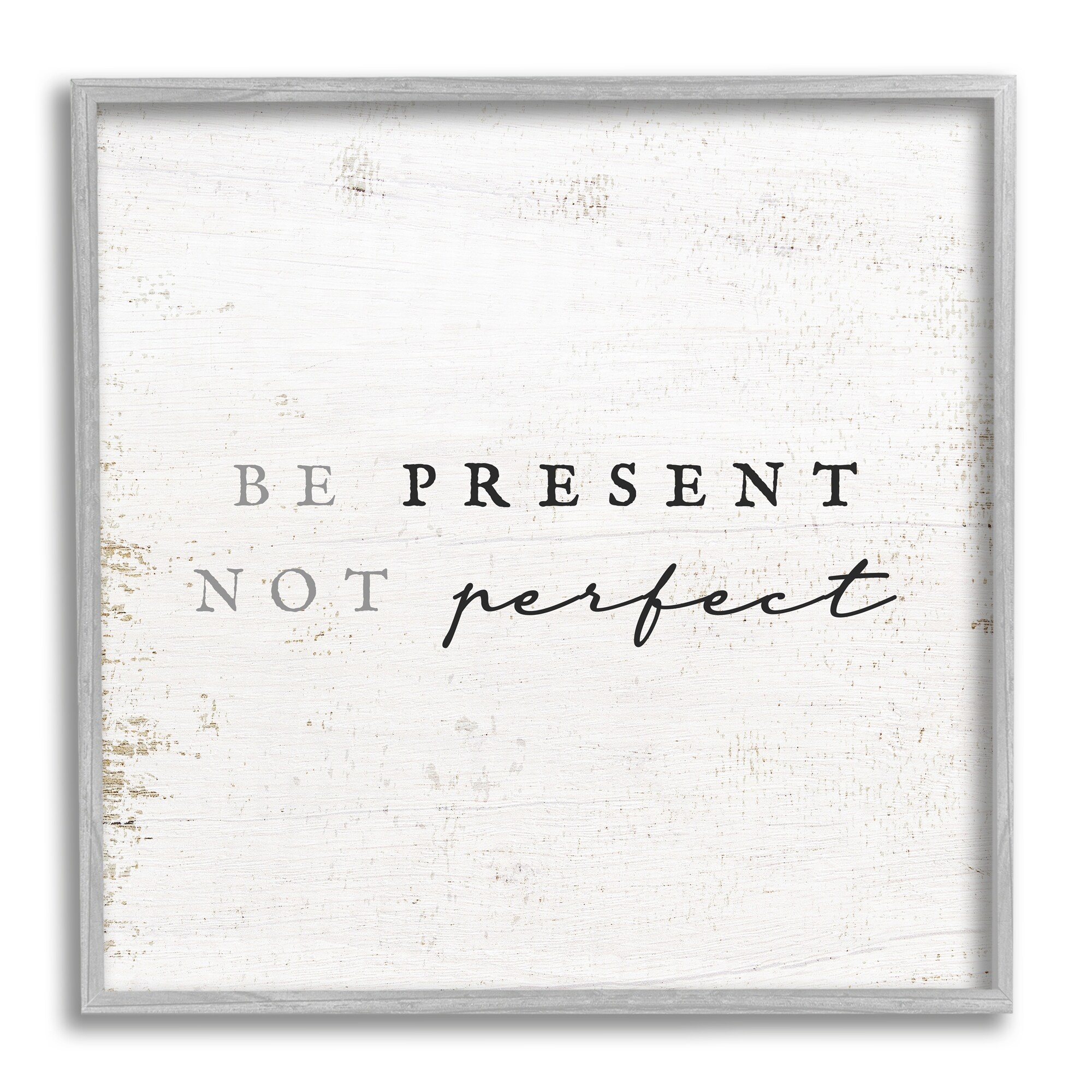 Stupell Present Not Perfect Rustic Framed Giclee Art Design by Lil' Rue