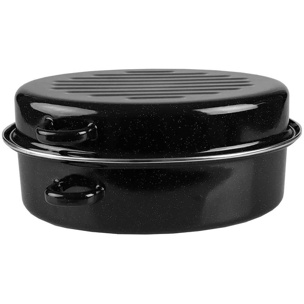 https://ak1.ostkcdn.com/images/products/is/images/direct/2142b2b6bca0e1baaada75012d5fd542da723c6a/Premius-Deep-Oval-Non-Stick-Enameled-Carbon-Steel-Roaster-Pan-with-Lid%2C-Black%2C-14-Inches.jpg