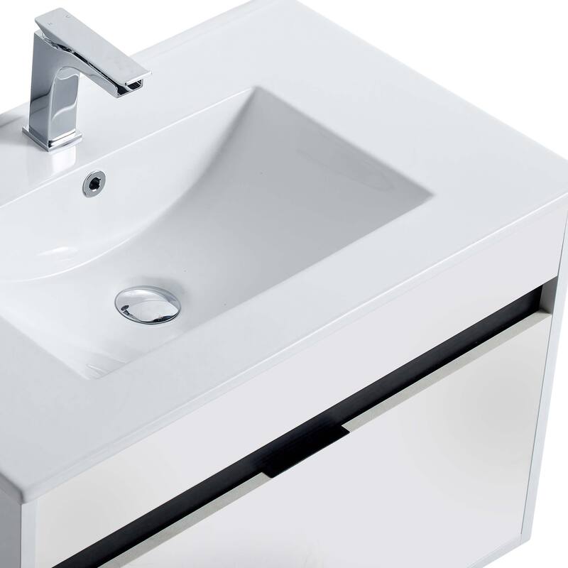 Fine Fixtures - Wall Mount Bathroom Vanity And Sink, Knob Free Design - Alpine Collection -