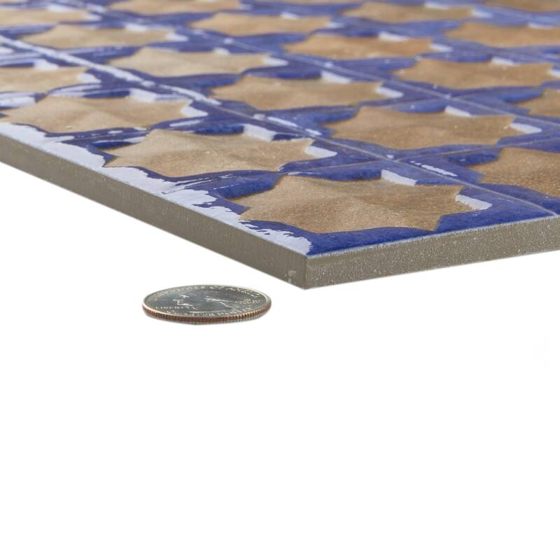 Merola Tile Tetuan Astre Terra Cobalt 12-1/8" x 21-7/8" Porcelain Wall Tile