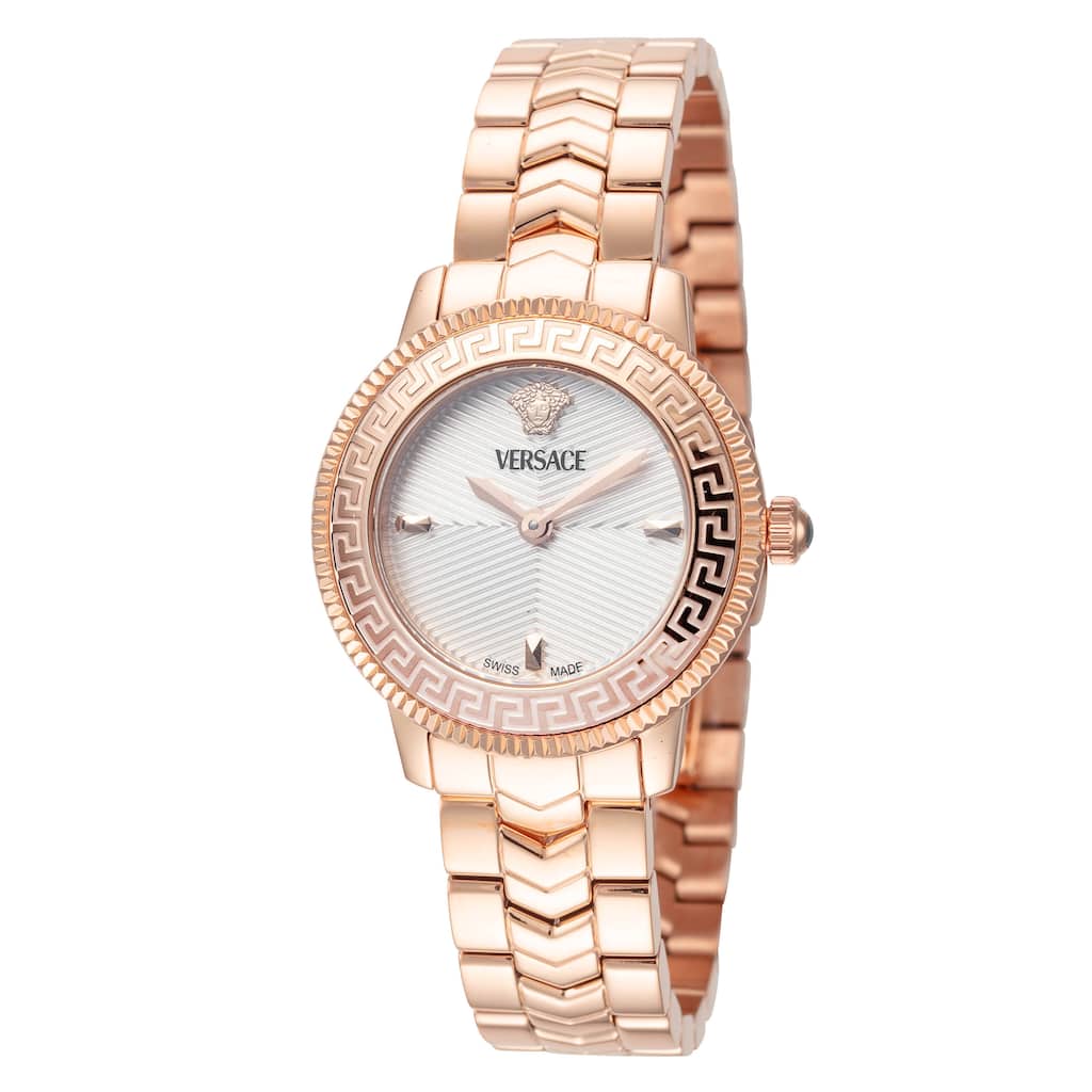 Versace Women's V-Icon 30mm White Dial Stainless Steel Quartz Watch - Gold-Tone - One Size