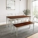 preview thumbnail 4 of 7, Lafayette Medium Brown and White Wood Dining Set 4-Piece Sets