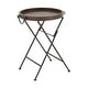 preview thumbnail 13 of 14, Arcilla Elemental - Black Metal Side End Accent Table with Brown Wood Top