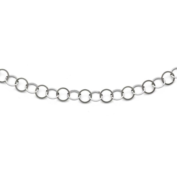 Chisel Stainless Steel Polished 8mm Circle Link Necklace - 36 in