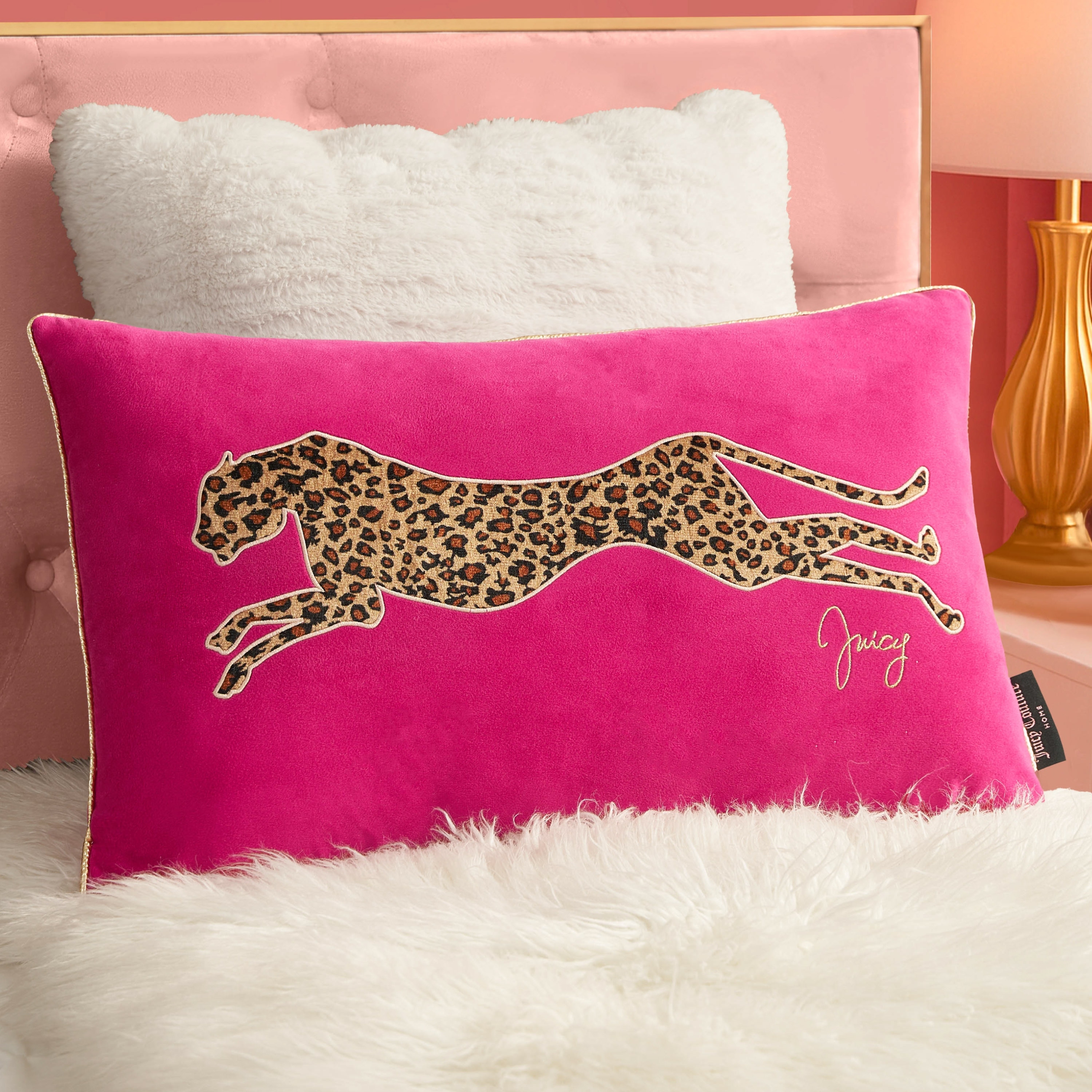 Juicy Couture Velvet Cheetah Pillow 14" x 24"