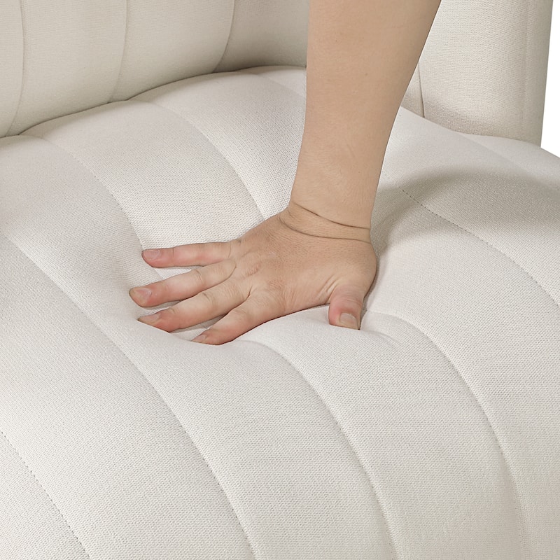 Bay 27.5" Textured Swivel Chair - Channel Tufted Barrel Back