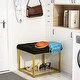 preview thumbnail 22 of 74, Upholstered Tufted Velvet Ottoman, Modern End of Bed Bench with Golden Metal Frame, Entryway Footrest Stool
