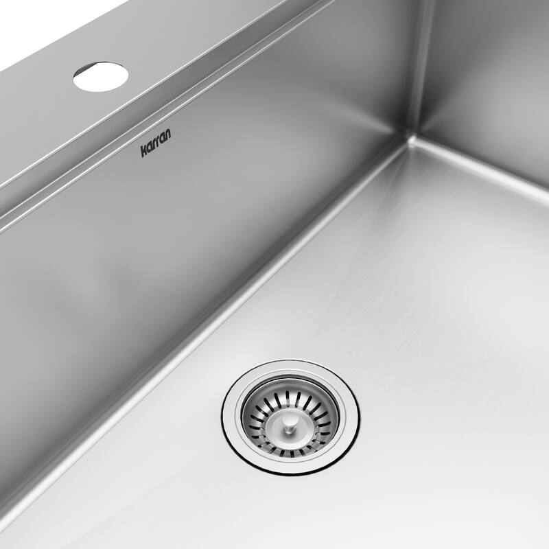 Karran Elite WST-23-PK1 Top Mount 33" Single Bowl Stainless Steel Workstation Kitchen Sink