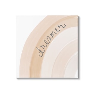 Stupell Dreamer Cursive Calligraphy Pastel Rainbow Stripes Canvas Wall ...