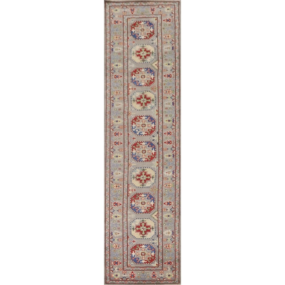 Kazak Runner Rug Handmade Wool Carpet - 2'8" x 13'4"
