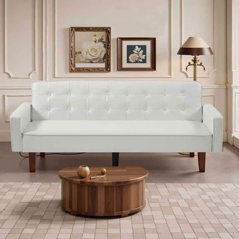 Modern 82.7" Deep Seat Couch, Corduroy Sofa Couches, Removable & Washable Covers for Living Room or Apartment - White