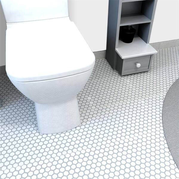 slide 2 of 11, Merola Tile Metro 1" Hex Glossy White 10-1/4"x11-7/8" Porcelain Mosaic Tile