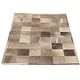 preview thumbnail 3 of 7, ECARPETGALLERY Handmade Cowhide Patchwork Grey Leather Rug - 4'1 x 6'1
