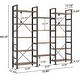 preview thumbnail 28 of 26, Open Triple Wide 5-Shelf Bookcase, Industrial Etagere Bookshelf for Home & Office
