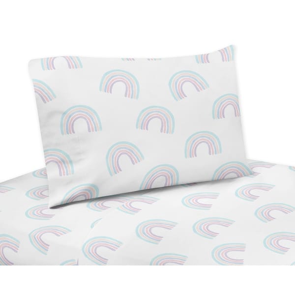 Sweet Jojo Designs Pastel Rainbow Collection 3-piece Twin Sheet