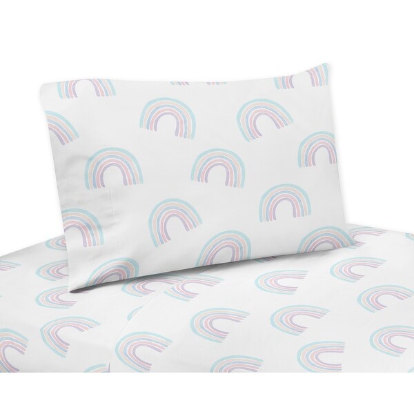 Sweet Jojo Designs Pastel Rainbow Collection 4 piece Queen Sheet
