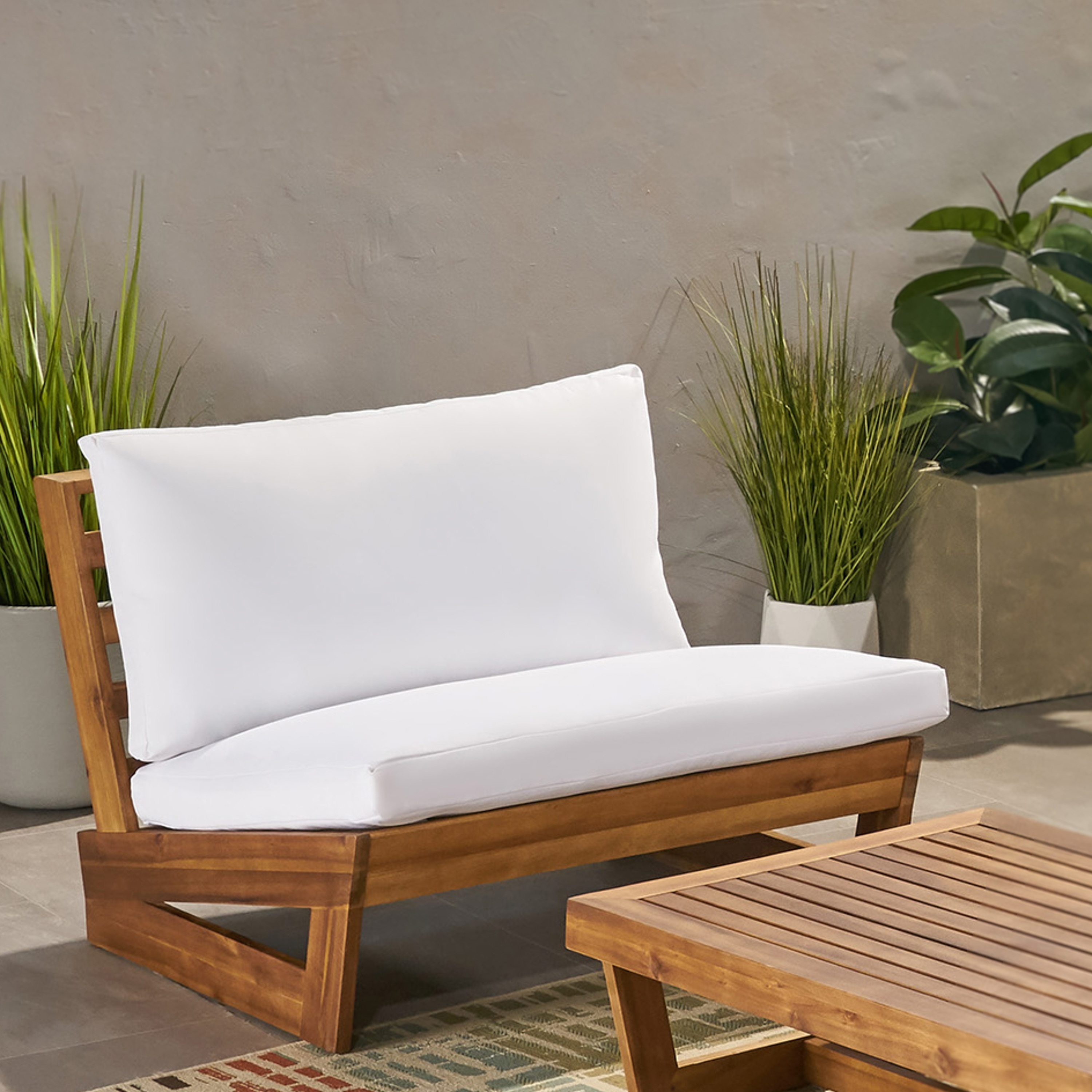 Sherwood Acacia Wood Outdoor Club Chair with Cushions by Christopher Knight Home