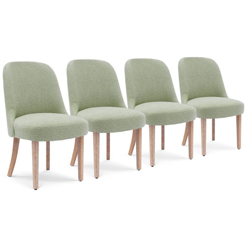 Boucle Polyester Upholstered Side Chair - Water/ Stain Resistant (Set of 4)