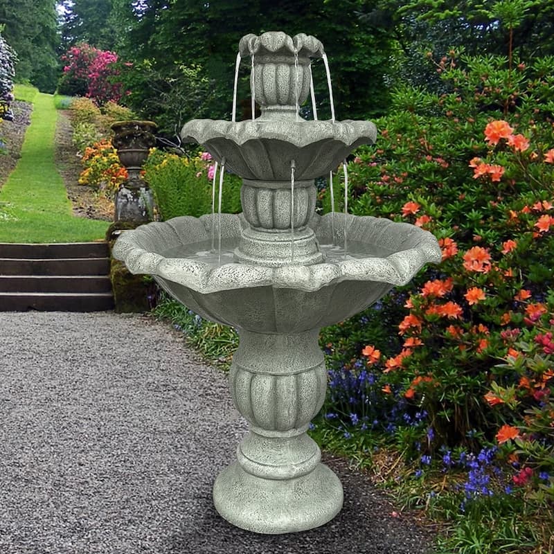 3-Tier 39.3''H Cornucopia Outdoor Water Fountain for Patio,Backyard