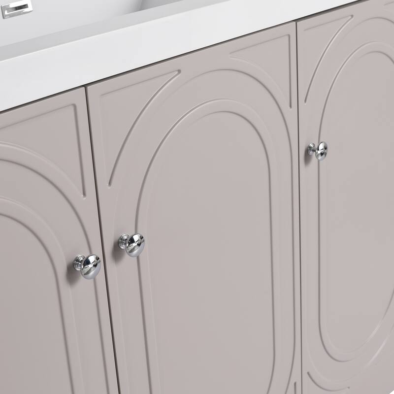 Modern 48 Inch Freestanding Bathroom Vanity Base without Sink, Storage Cabinet with Soft-Close Doors and Adjustable Shelves