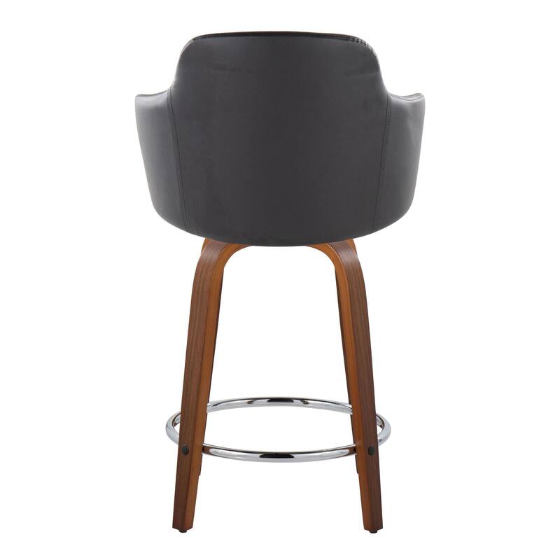 Carson Carrington Iglabo 24" Fixed-Height Counter Stool with Bent Wood Legs and Round Footrest (Set of 2)