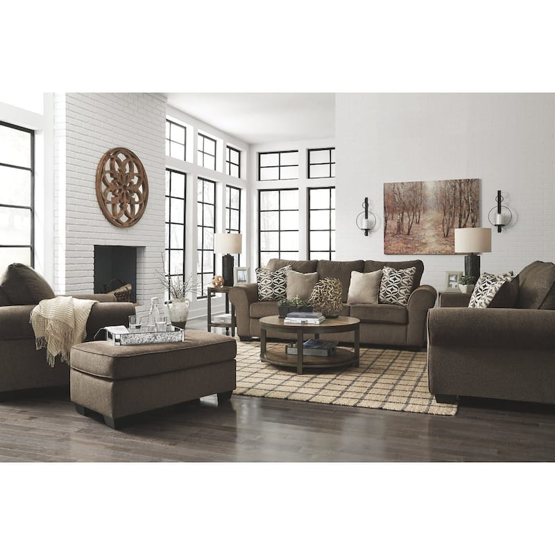 Roybeck Table (Set of 3) - Light Brown/Bronze - 38" W x 38" D x 18" H