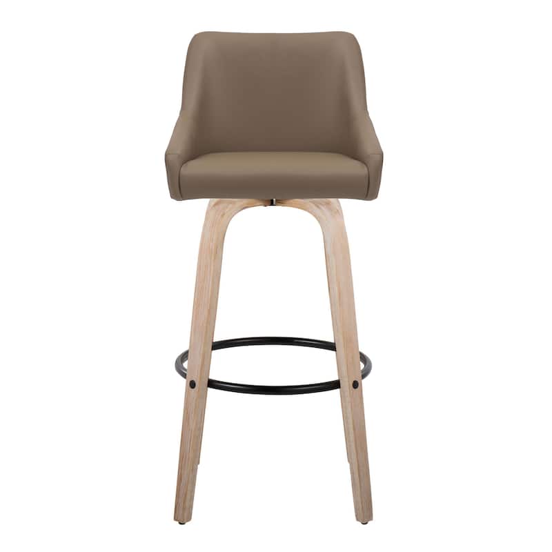 The Gray Barn Hadley 30" Fixed-Height Bar Stool with Bent Wood Legs & Round Footrest (Set of 2)