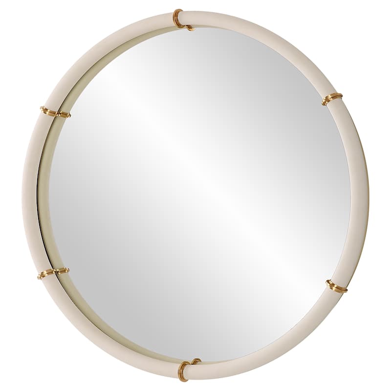 Uttermost Cyprus White Round Mirror - 43"W x 43"H x 2.75"D