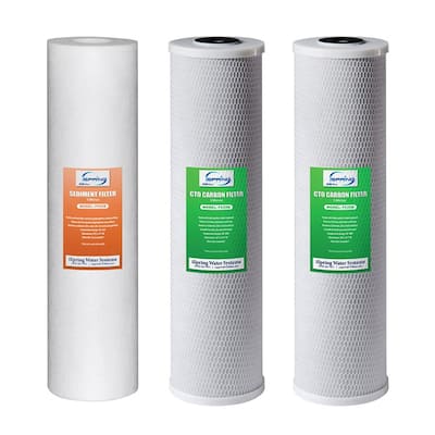 iSpring 3-Stage 20 inch 3-Piece Whole House Replacement Filter Pack
