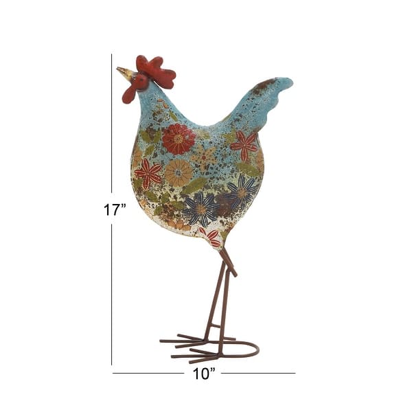 dimension image slide 1 of 2, Metal Eclectic Garden Sculpture Birds 17 x 10 x 5