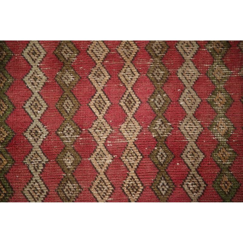 Vegetable Dye Tabriz Persian Antique Runner Rug Handmade Wool Carpet - 2'7"x 10'1"