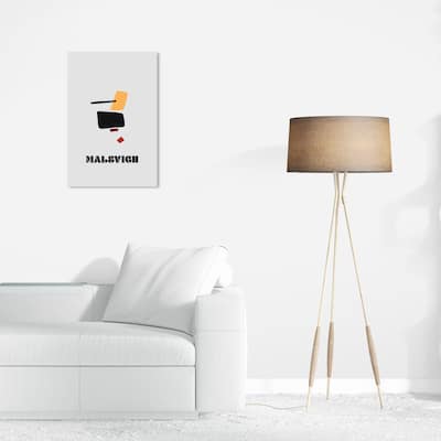 Wynwood Studio Typography and Quotes Kazimir Malevich Summary Gray and Light Gray Modern & Contemporary Wall Art Canvas Print