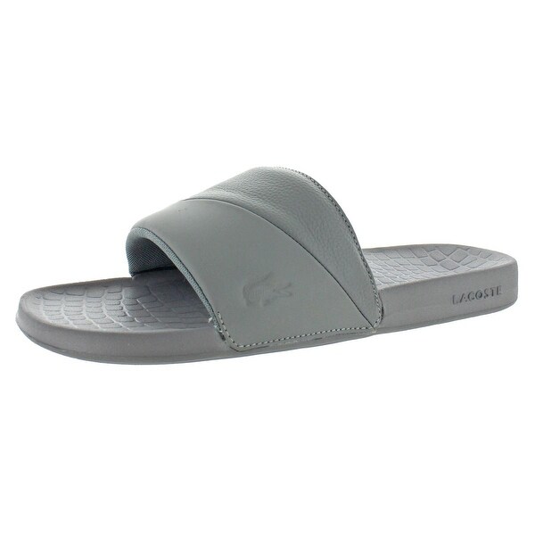 men's lacoste fraisier leather slide sandals
