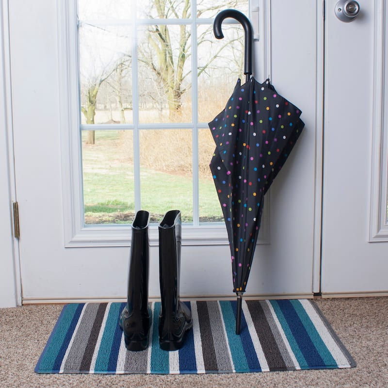 RITZ Indoor/Outdoor Striped Tufted Mat - N/A