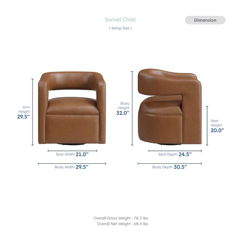 Lou Faux Leather Swivel Chair