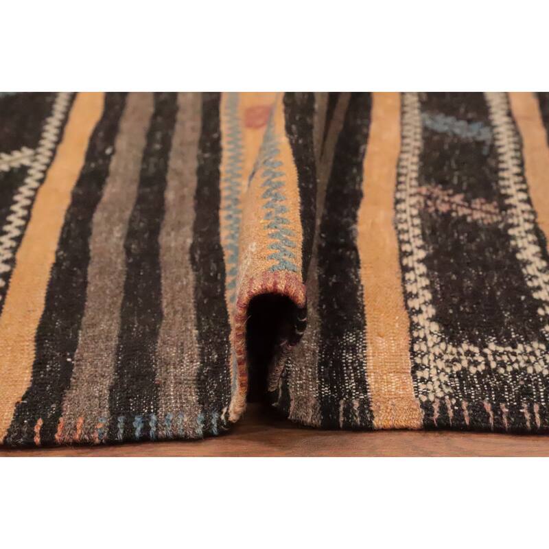 Hand Woven Oriental 100% Wool Carpet Southwestern Tribal Oranges & Rust Kilim Area Rug - 10' 9'' X 6' 4''