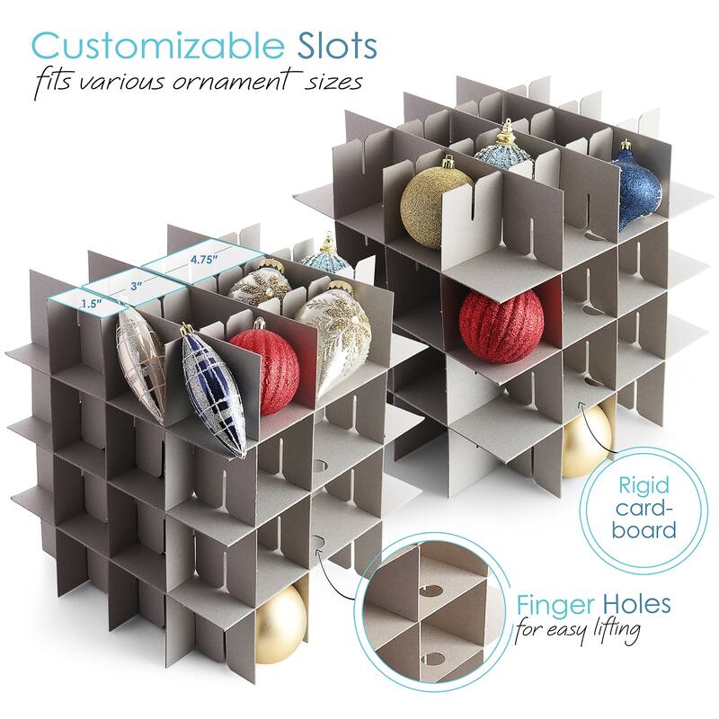 Hearth & Harbor Christmas Ornament Storage Box - 12" x 12" x 24"
