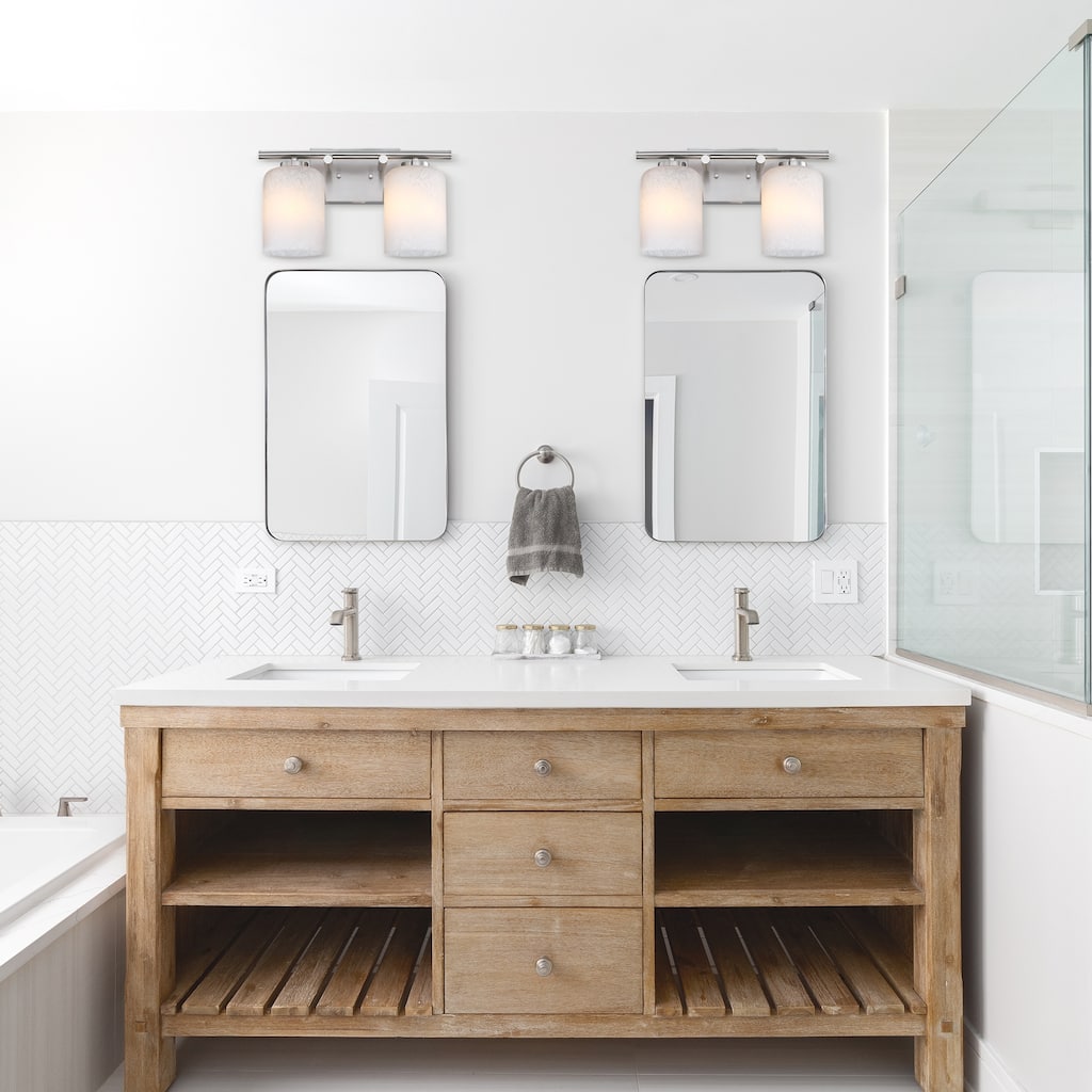 Bluestone Ridge 16 in. 2-Light Brushed Nickel Vanity Wall Light for Bathrooms - 5