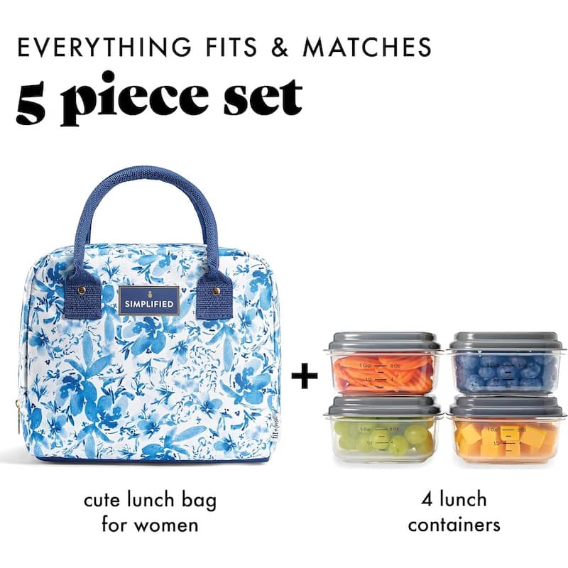 Fit & Fresh Simplified 7039SIM3166 Blue Lunch Tote