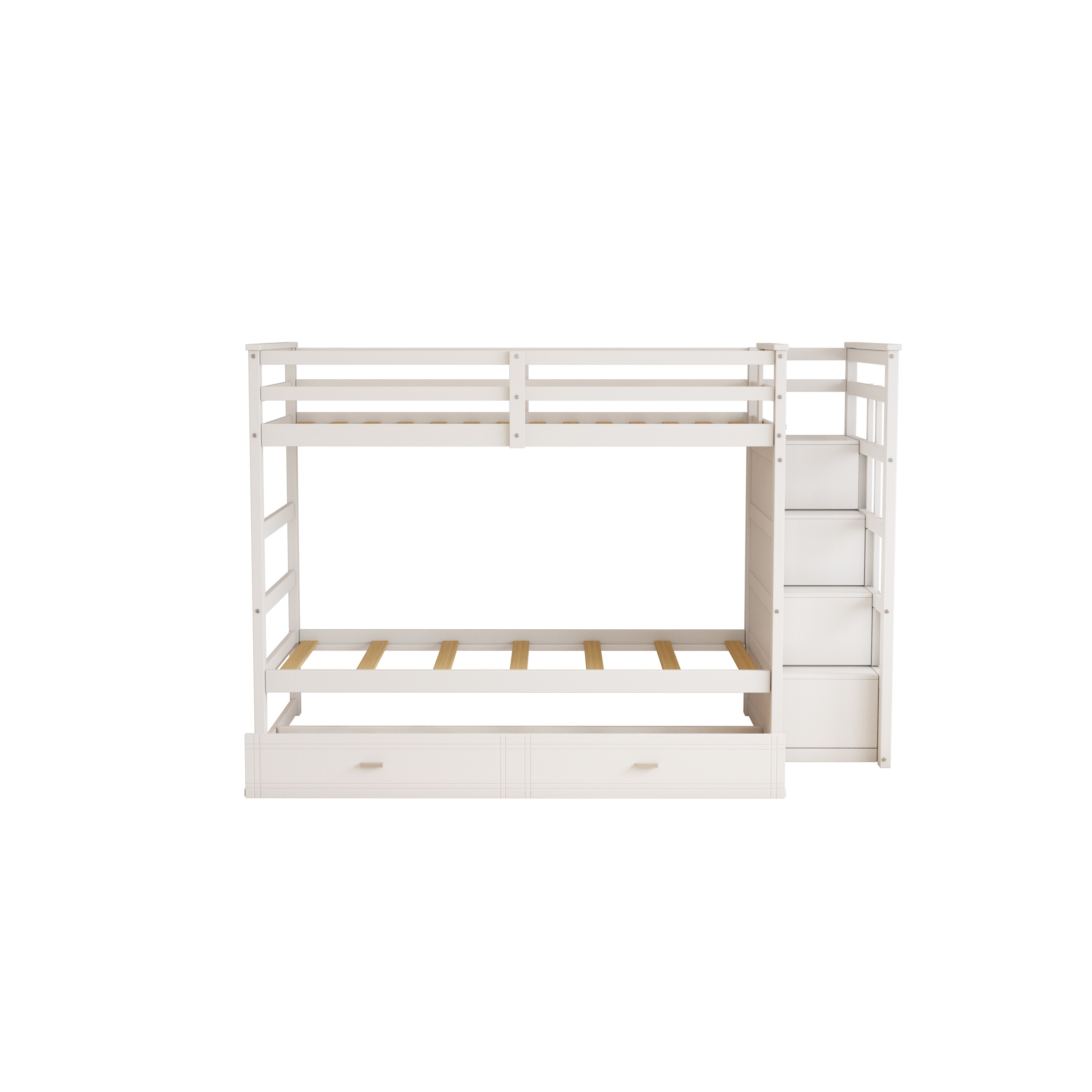 Leyburn twin over twin bunk bed with store trundle and drawers harriet bee bed frame