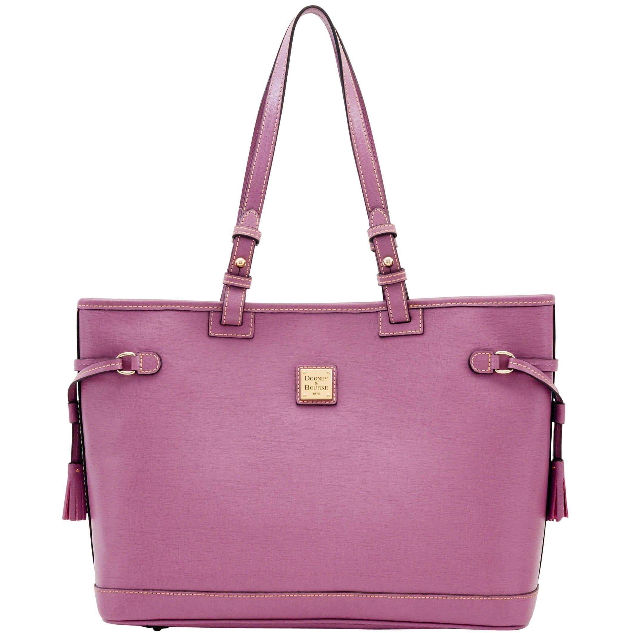 Saffiano double strap tassel bag clearance