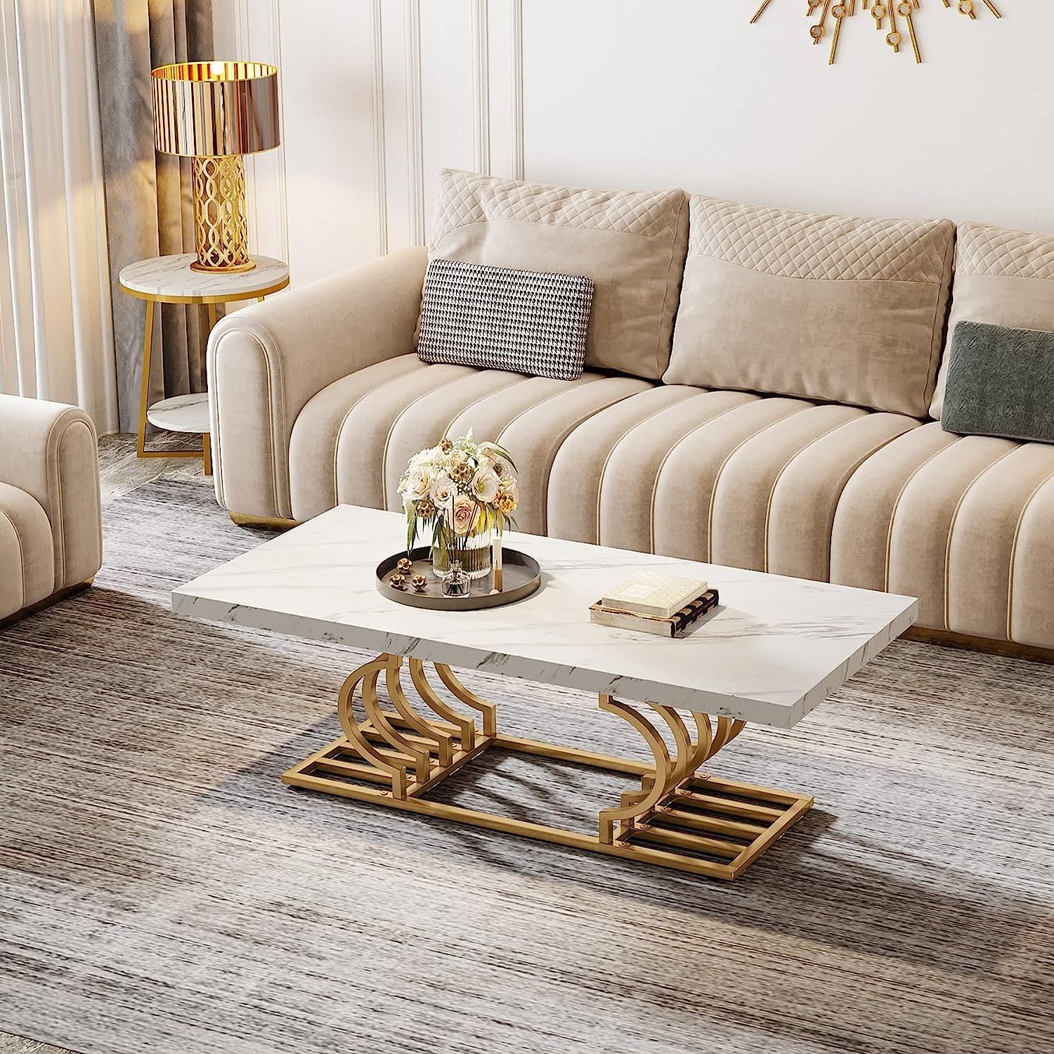 47 Inches Coffee Table CenterTea Table for Living Room