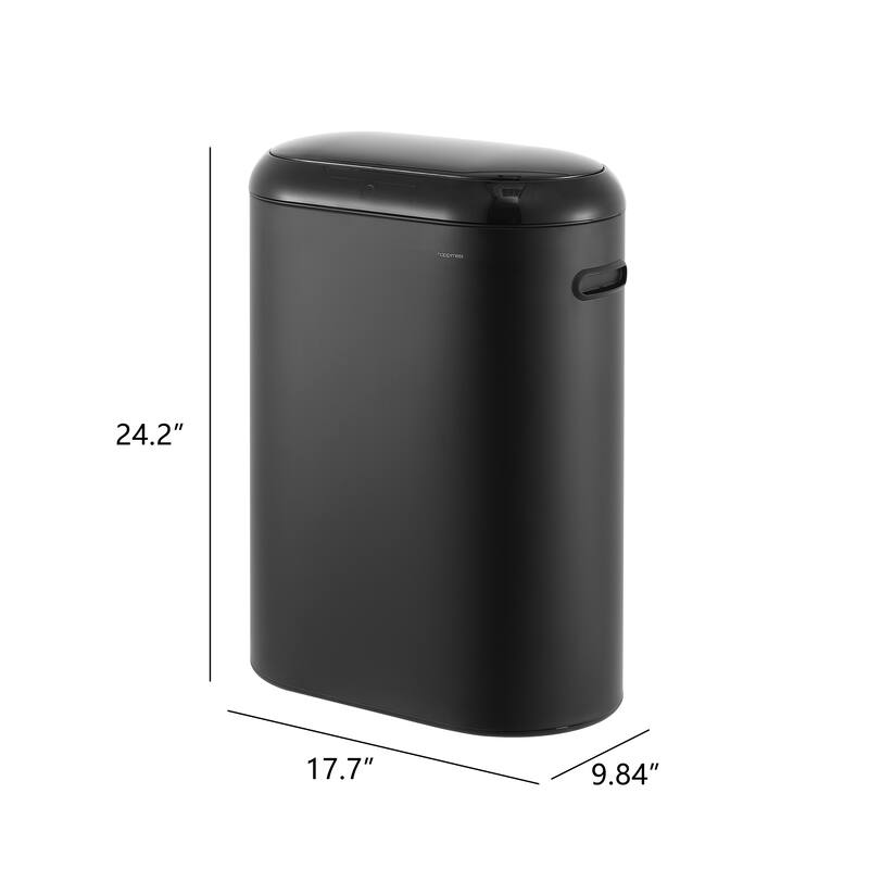 happimess Robo Kitchen 13.2-Gallon Slim Oval Motion Sensor Touchless Trash Can with Touch Mode