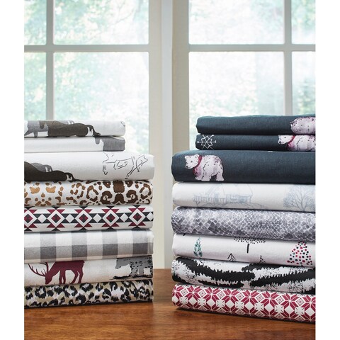 Pointehaven Soft Cotton 180 GSM Deep Pocket Oversized Flannel Sheet Set