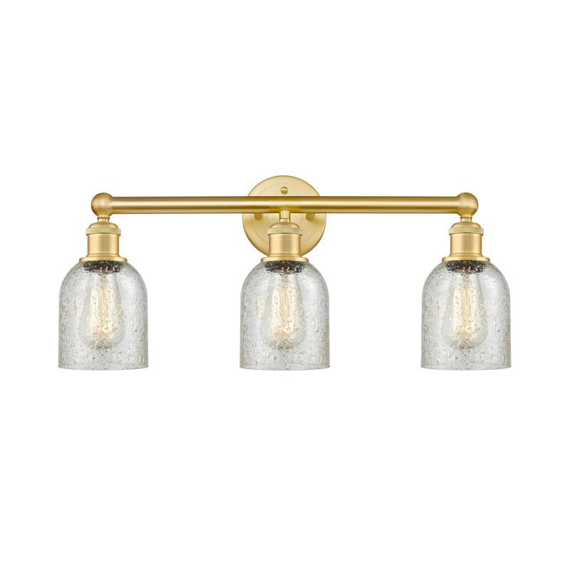 Innovations Lighting 616-3W-12-23 Caledonia Vanity Caledonia 3 Light - Satin Gold / Mica