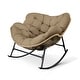 preview thumbnail 27 of 32, Indoor Deep-seating Rocking Papasan Chair, Rocking Chair Outdoor, 450 lbs Outdoor Rocking Chair, Oversized Rocker Chair